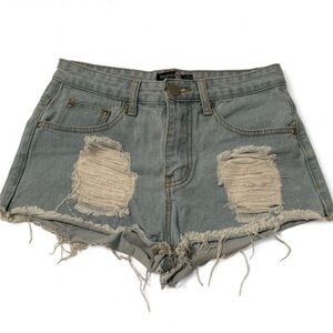 Boohoo Ripped Jean Shorts